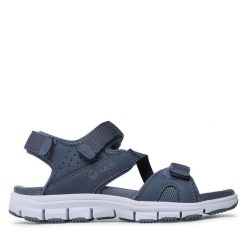 Sandały Halti. Niebieskie sandały Halti, bez wzorów, bez obcasa, na płaskiej podeszwie, bez zapięcia. Za 249.99 zł.