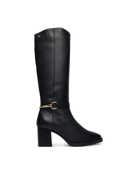 Tommy Hilfiger Kozaki Th Stud Heel Riding Knee Boot FW0FW09551 Czarny. Czarne kozaki Tommy Hilfiger, bez wzorów, ze skóry, bez obcasa, na słupku, bez zapięcia. Za 1,099.00 zł.