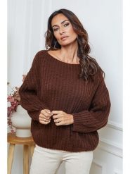 So Cachemire Sweter "Candji" w kolorze brązowym rozmiar: XL. Brązowe swetry So Cachemire, xl, bez wzorów, z wełny, bez ramiączek. Za 196.70 zł.