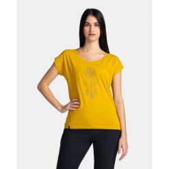 Damski bawełniany t-shirt Kilpi ROANE-W. Żółte t-shirty Kilpi, l, bez wzorów, z bawełny, sportowe, bez kołnierzyka, bez ramiączek. Za 75.03 zł.
