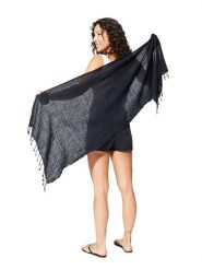 Aller Simplement Szal w kolorze granatowym - 180 x 50 cm rozmiar: 180x50 cm. Niebieskie szaliki i kominy Aller Simplement, bez wzorów, z bawełny. Za 17.99 zł.