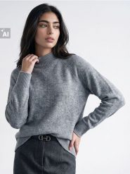 Klasyczny sweter z półgolfem, z domieszką wełny - szary. Szare swetry Sinsay, l, bez wzorów, z wełny, klasyczne, bez ramiączek. Za 59.99 zł.