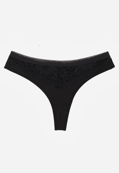 Czarne Majtki Stringi z Bawełną Ozdobione Koronką Thelanthe. Czarne stringi Born2be, bez wzorów, z bawełny. Za 4.99 zł.