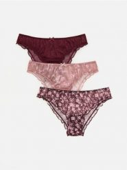 Siateczkowe majtki figi 3 pack - ciemnobrązowy. Brązowe figi Reserved, bez wzorów. Za 59.99 zł.