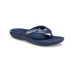 Japonki unisex Crocs Navy Classic Flip. Niebieskie japonki Crocs, bez wzorów, z materiału, sportowe. Za 213.00 zł.