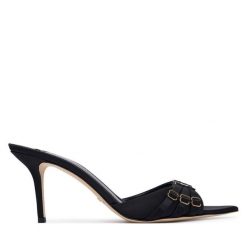 Klapki Elisabetta Franchi. Czarne klapki Elisabetta Franchi, bez wzorów, bez obcasa, bez zapięcia. Za 2,129.00 zł.