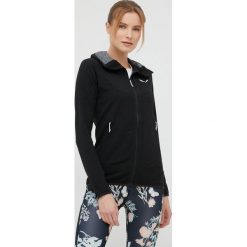 Salewa bluza sportowa Light Micro damska kolor czarny z kapturem gładka. Czarne bluzy z kapturem Salewa, l, bez wzorów, z materiału, z kapturem. Za 449.99 zł.