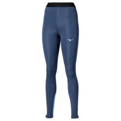 Damskie legginsy Mizuno Core Impulse. Niebieskie legginsy Mizuno, bez wzorów, z materiału, sportowe. Za 261.25 zł.