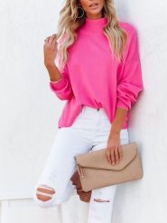 LA Angels Sweter w kolorze różowym rozmiar: XL. Różowe swetry LA Angels, xl, bez wzorów, bez ramiączek. Za 130.99 zł.