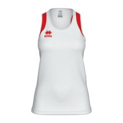 Damski tank top Errea Starter. Białe topy ERREA, bez wzorów, bez kołnierzyka, bez ramiączek. Za 195.50 zł.