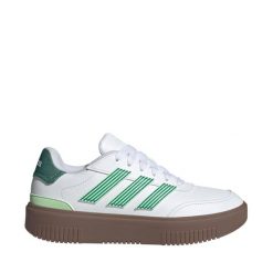 Buty damskie adidas Courtblock Bold. Białe buty treningowe adidas, bez wzorów, z gumy, bez zapięcia, trekkingowe. Za 226.99 zł.