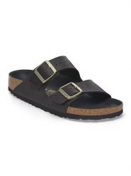 Birkenstock Klapki "Arizona" w kolorze czarnym rozmiar: 40. Czarne klapki Birkenstock, bez wzorów, klasyczne, z otwartym noskiem, bez obcasa, bez zapięcia. Za 358.29 zł.