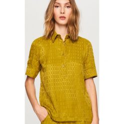 Bluzka z żakardowej tkaniny - Zielony. Bluzki marki Reserved. W wyprzedaży za 49.99 zł.