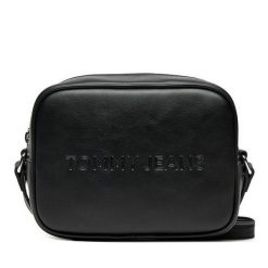 Torebka Tommy Jeans. Czarne listonoszki Tommy Jeans, bez wzorów, z jeansu, bez dodatków. Za 299.99 zł.