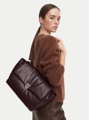 Calvin Klein Torebka Emblem Hw Padded Satchel LV04F3615G Bordowy. Czerwone torebki klasyczne Calvin Klein, bez wzorów, ze skóry, bez dodatków. Za 649.99 zł.