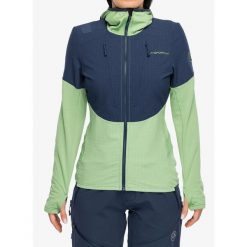 Bluza z kapturem damska La Sportiva Session Tech Hoody. Zielone bluzy La Sportiva, na zimę, bez wzorów, sportowe, bez ramiączek, z kapturem. Za 572.19 zł.