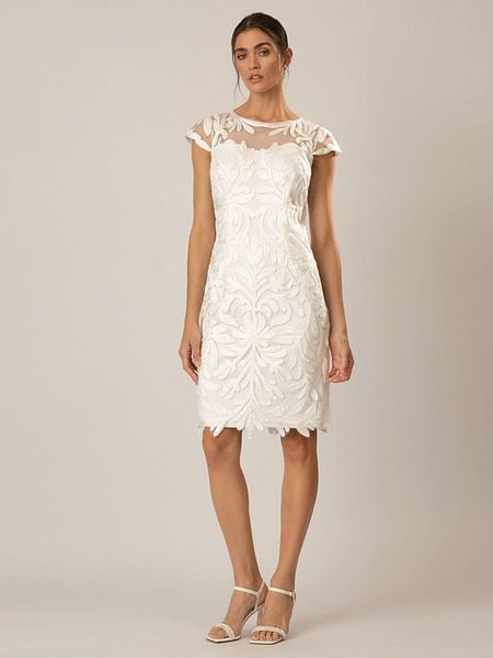 APART Sukienka w kolorze białym rozmiar: 40. Białe sukienki Apart, bez wzorów, bez kołnierzyka, bez ramiączek, mini. Za 559.95 zł.