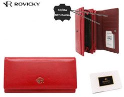 Portfel damski ROVICKY RPX-20A-ML RED czerwony. Czerwone portfele ROVICKY, bez wzorów, ze skóry. Za 64.00 zł.