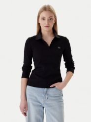 Calvin Klein Bluzka Ls Woven Label LV047E203G Czarny Slim Fit. Czarne bluzki Calvin Klein, l, bez wzorów, z bawełny, bez kołnierzyka, bez ramiączek. Za 249.99 zł.