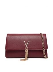 Valentino Torebka Divina VBS1R401G Bordowy. Czerwone kopertówki Valentino, bez wzorów, ze skóry, wizytowe, bez dodatków. Za 219.99 zł.