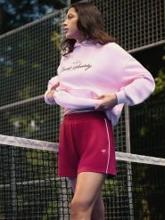 4F Bluza dresowa loose z kapturem damska - różowa S. Czerwone bluzy z kapturem 4f, s, bez wzorów, z bawełny, z kapturem, tenisowe. Za 169.99 zł.