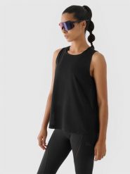 4F Top treningowy oversize szybkoschnący 4F x Anna Lewandowska - czarny XS. Czarne topy sportowe 4f, xs, bez wzorów, z dzianiny, na fitness i siłownię. W wyprzedaży za 49.99 zł.