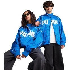 Kurtka Puma Racer, Dla obu płci. Niebieskie kurtki Puma, l, bez wzorów, z poliesteru, bez kaptura. Za 377.99 zł.