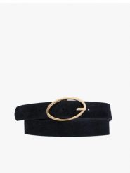 Czarny pasek ze złotą klamrą. Czarne paski Brawo sp. z o.o., bez wzorów, ze skóry, eleganckie. Za 129.99 zł.