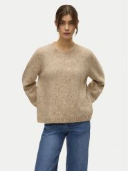 Vero Moda Sweter Ingrid 10331365 Beżowy Regular Fit. Brązowe swetry Vero Moda, xs, bez wzorów, z syntetyku, bez ramiączek. Za 179.99 zł.