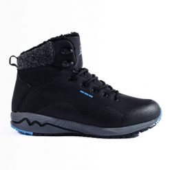 Ocieplane wysokie buty trekkingowe damskie DK czarne. Czarne buty trekkingowe bez zapięcia. Za 227.37 zł.