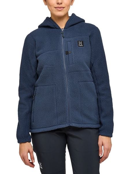 Haglöfs Kurtka polarowa "Malung" w kolorze granatowym rozmiar: M. Niebieskie kurtki Haglöfs, m, z aplikacjami, z polaru, bez kaptura. Za 337.41 zł.