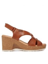 Pikolinos Sandały Arenales W3B-1518 Brązowy. Brązowe sandały Pikolinos, bez wzorów, ze skóry, bez obcasa, na koturnie, bez zapięcia. Za 419.99 zł.