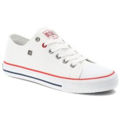 Białe Trampki Big Star Sportowe Obuwie Damskie. Białe trampki BIG STAR, bez wzorów, z gumy, klasyczne, bez zapięcia. Za 119.00 zł.
