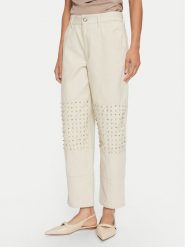 PINKO Spodnie materiałowe 104429 A284 Écru Regular Fit. Spodnie materiałowe Pinko, bez wzorów, z bawełny. Za 729.99 zł.