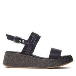 Sandały U.S. Polo Assn. Niebieskie sandały U.S. Polo Assn., bez wzorów, bez obcasa, na koturnie, bez zapięcia. Za 259.99 zł.