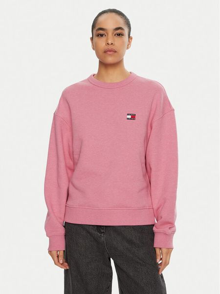 Tommy Jeans Bluza DW0DW19408 Różowy Boxy Fit. Czerwone bluzy Tommy Jeans, xxs, bez wzorów, z bawełny, bez kaptura. Za 279.99 zł.