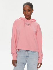 Tommy Jeans Bluza Essential Logo DW0DW17797 Różowy Relaxed Fit. Czerwone bluzy Tommy Jeans, xs, bez wzorów, z jeansu, bez kaptura. Za 239.99 zł.