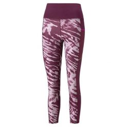 Legginsy Puma Run 5K Graphic Hw 7/8 Tight W 12 Damskie. Fioletowe legginsy sportowe Puma, s, bez wzorów, do biegania. W wyprzedaży za 219.50 zł.