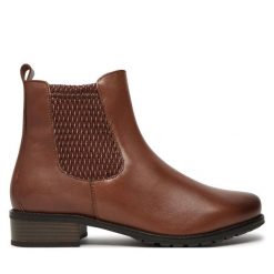 Botki Josef Seibel. Brązowe botki Josef Seibel, bez wzorów, bez obcasa, na płaskiej podeszwie, bez zapięcia. Za 379.99 zł.