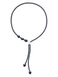 ATELIERS SAINT GERMAIN Naszyjnik perłowy w kolorze tahiti - dł. 42 cm rozmiar: onesize. Niebieskie naszyjniki ATELIERS SAINT GERMAIN, z materiału, z perłą, srebrne. Za 529.58 zł.