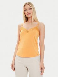 Morgan Top 221-BETTY Pomarańczowy Regular Fit. Brązowe topy Morgan, l, bez wzorów, z syntetyku, bez kołnierzyka, bez ramiączek. Za 59.99 zł.