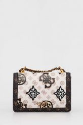 Guess torebka kolor beżowy. Brązowe listonoszki Guess, z aplikacjami, na ramię, bez dodatków. Za 649.99 zł.