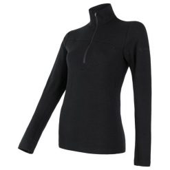 Sensor bluzka damska Merino Extreme, długi rękaw i zamek błyskawiczny, czarna L. Czarne bielizna termoaktywna damska Sensor, l, bez wzorów, z wełny, bez ramiączek, outdoorowe. W wyprzedaży za 250.00 zł.