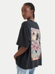 Roxy T-Shirt Talloversize Washed ERJZT06081 Czarny Oversize. Czarne t-shirty Roxy, s, bez wzorów, z bawełny, bez kołnierzyka, bez ramiączek. Za 149.99 zł.