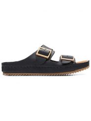 Clarks Klapki "Brookleigh Sun" w kolorze czarnym rozmiar: 39,5. Czarne klapki Clarks, bez wzorów, klasyczne, z otwartym noskiem, bez obcasa, bez zapięcia. Za 144.24 zł.