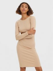 Vero Moda Sukienka codzienna Lavender 10270478 Beżowy Regular Fit. Brązowe sukienki Vero Moda, na co dzień, l, bez wzorów, z bawełny, bez kołnierzyka, bez ramiączek, proste. Za 139.99 zł.