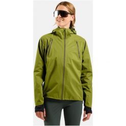 Kurtka damska ODLO Jacket X-ALP WATERPROOF PRO. Zielone kurtki do biegania ODLO, bez wzorów, bez kaptura, do biegania. Za 1,049.99 zł.