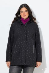 Damskie Kurtka softshell HYPRAR wodoodporna kaptur rozcięcie u dołu. Fioletowe kurtki przejściowe sportowe Ulla Popken, plus size, bez wzorów, z elastanu, z kapturem, trekkingowe. Za 599.99 zł.