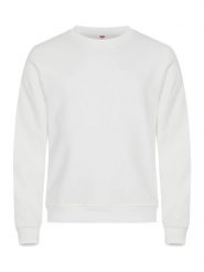 Clique Basic Roundneck bluza unisex, biała – white. Białe bluzy bez kaptura CLIQUE, xs, bez wzorów, z bawełny, bez kaptura. Za 155.70 zł.