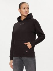 Tommy Jeans Bluza Classic DW0DW17329 Czarny Relaxed Fit. Czarne bluzy Tommy Jeans, xxs, bez wzorów, z bawełny, bez kaptura. Za 259.99 zł.